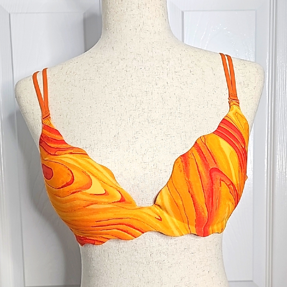 Victoria's Secret Vibrant Orange Swirl Very Sexy Collection Padded Push-up  36C